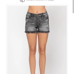 Judy Blue Charcoal high waisted shorts- Medium